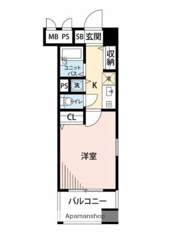 マイナビSTAYミライエ赤坂(1K/6階)の間取り写真