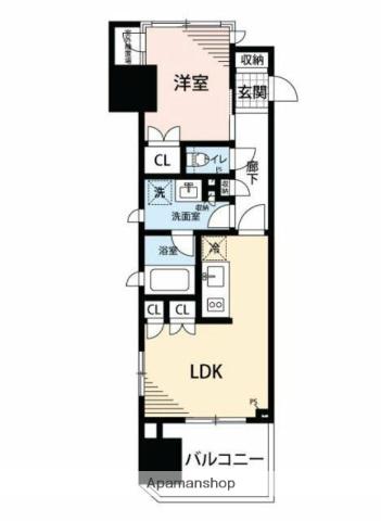 マイナビSTAYアイレックス赤坂レジデンス(1LDK/6階)の間取り写真