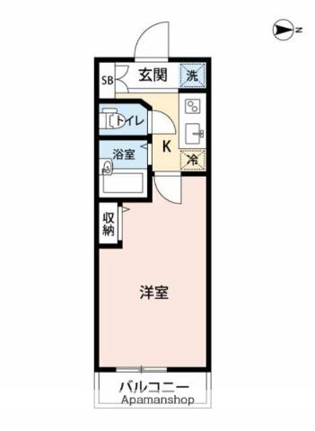 マイナビSTAY三田パークホーム(1K/9階)の間取り写真
