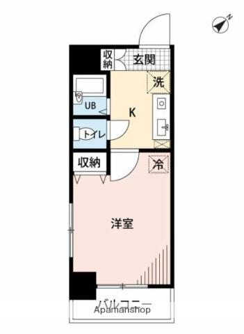 マイナビSTAYミライエ赤羽橋(1K/2階)の間取り写真