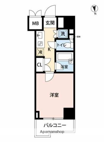 マイナビSTAYミライエ白金南麻布(1K/5階)の間取り写真