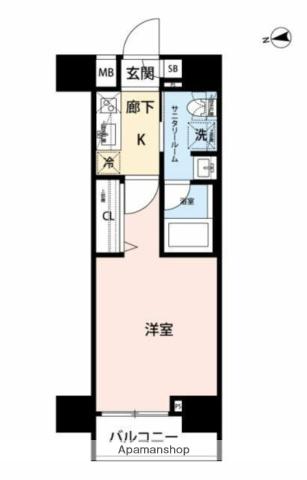 マイナビSTAYグランデ上野(1K/10階)の間取り写真