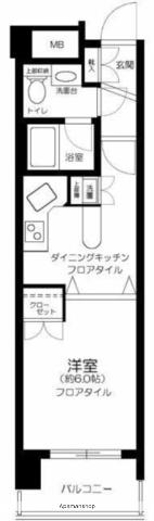 藤和六本木ホームズ(1DK/2階)の間取り写真
