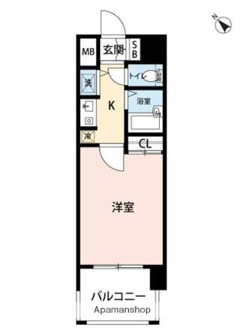 ヴィアシテラ赤坂(1K/5階)の間取り写真