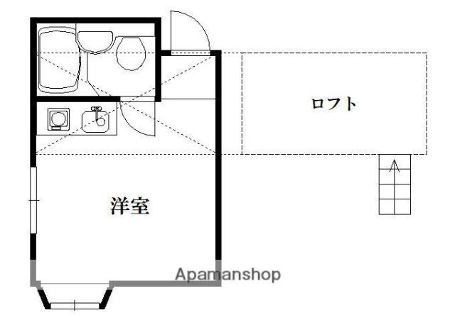 ロージェⅢ(ワンルーム/2階)の間取り写真