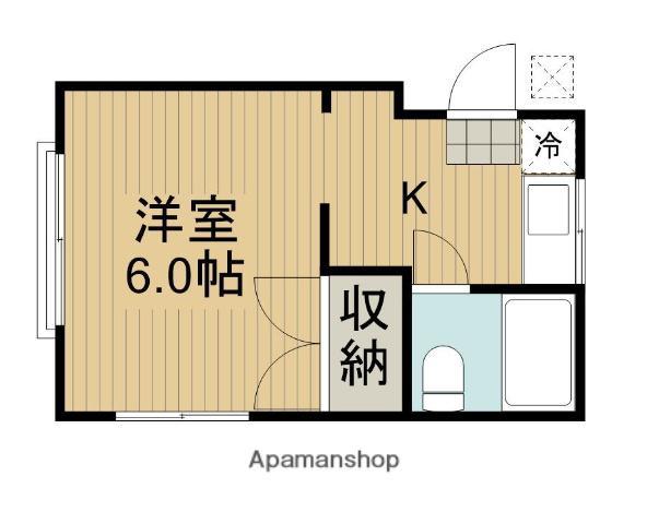 美富士ハウス(1K/2階)の間取り写真