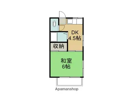 第三千葉荘(1DK/2階)の間取り写真