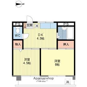 高円寺サニーハウス(2K/2階)の間取り写真