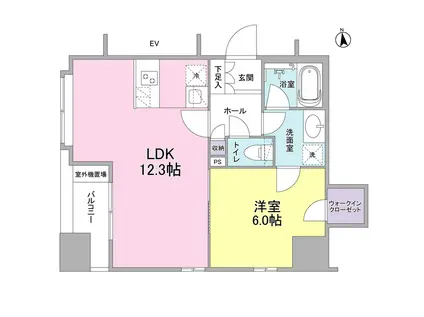 リバーレ東新宿(1LDK/11階)の間取り写真