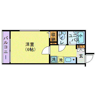 フェリーチェ阿佐ヶ谷Ⅴ(1K/2階)の間取り写真