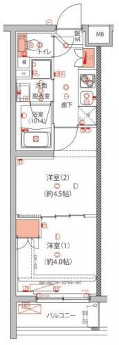 ハーモニーレジデンス中野本町パークサイド 3階階 間取り