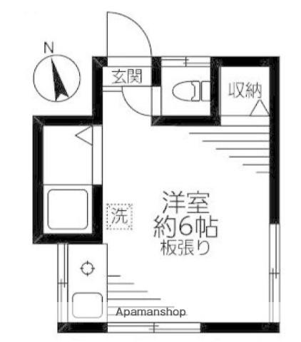 ハイツ黒澤(ワンルーム/2階)の間取り写真