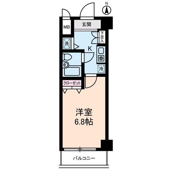 ダイヤモンドスクウェア桜台Ⅰ(ワンルーム/8階)の間取り写真