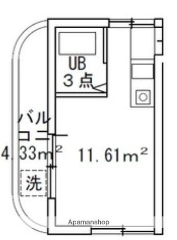 プラスリノ高円寺(ワンルーム/2階)の間取り写真