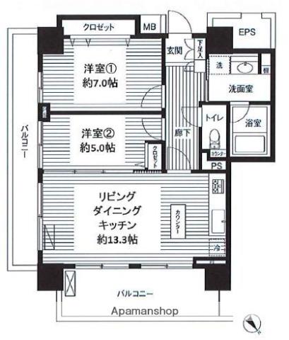 グランピラー高井戸 8階階 間取り