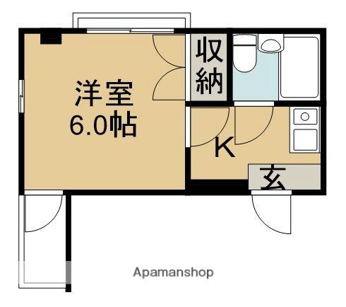 トヤマハウスⅡ(1K/2階)の間取り写真
