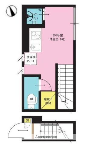 ブリリアント高円寺Ⅱ(ワンルーム/2階)の間取り写真