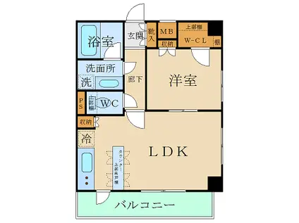プレールドゥーク中野坂上(1LDK/5階)の間取り写真