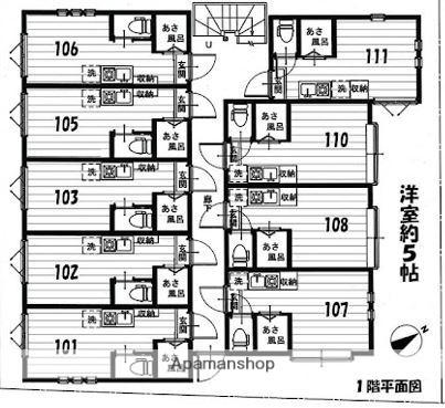 アーバンプレイス高田馬場10(ワンルーム/2階)の間取り写真