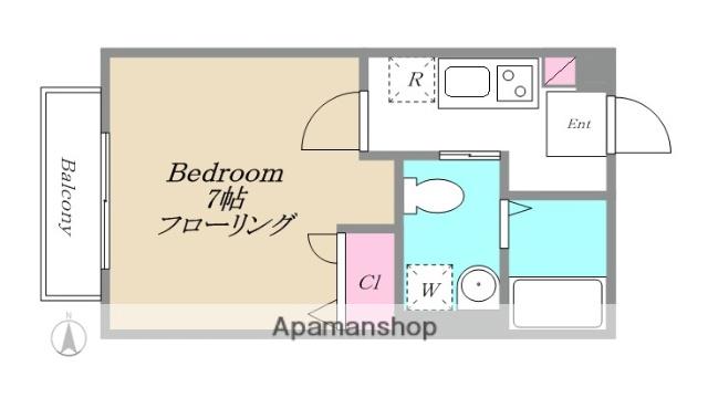 ベルリードホーム(1K/2階)の間取り写真