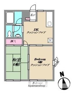 コート城山(2DK/2階)の間取り写真