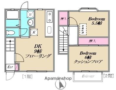 エムズ榛名坂　Ｃ棟(2DK)の間取り写真