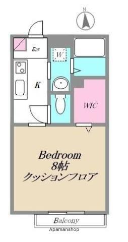 フィリア藤ヶ丘(1K/1階)の間取り写真