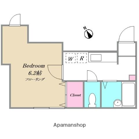 アメズベリー目黒(1K/1階)の間取り写真