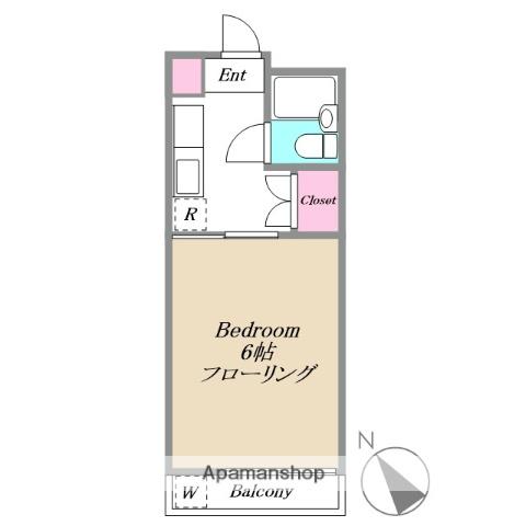 ミッレ・ミリア(1K/2階)の間取り写真