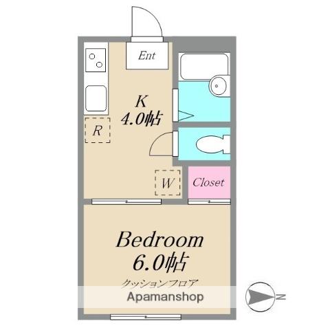 カルチャー・コーポ2(1K/1階)の間取り写真