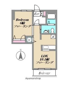 ブランメゾン(1LDK/2階)の間取り写真