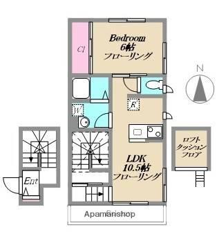 SOTTOTETTO(1LDK/2階)の間取り写真