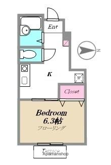 グリーンハイツⅡ(1K/1階)の間取り写真