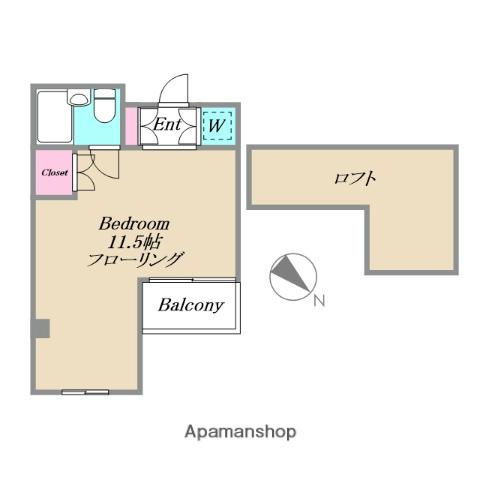 アメニティヴィレッジ所沢(ワンルーム/4階)の間取り写真