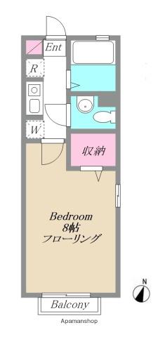 カーサソレアード(1K/1階)の間取り写真