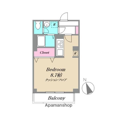 ローデア西麻布(1K/3階)の間取り写真