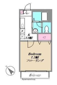 ソレイユ東山(1K/1階)の間取り写真