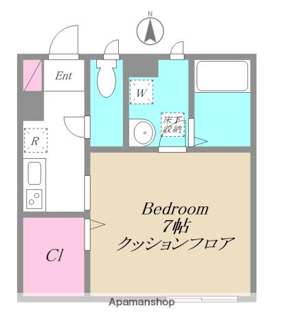 プラージュ(1K/1階)の間取り写真