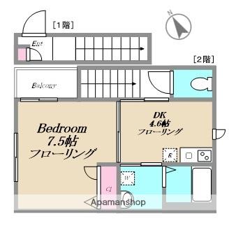 CADA板橋(1DK/2階)の間取り写真