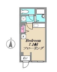 カーサグラシア(ワンルーム/1階)の間取り写真