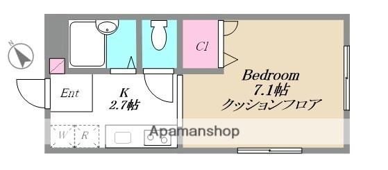 クローバーハウス(1K/1階)の間取り写真