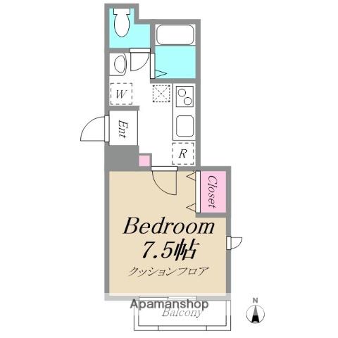 セトル学大(1K/1階)の間取り写真