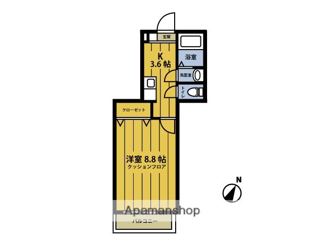 COZY SQUARE(1K/1階)の間取り写真