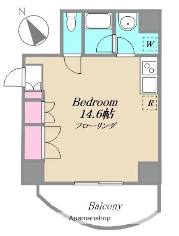 FIRST-A虎ノ門(ワンルーム/7階)の間取り写真