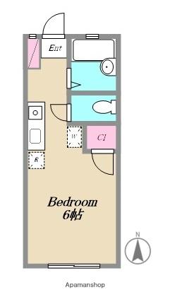 コーポ長谷川(ワンルーム/1階)の間取り写真