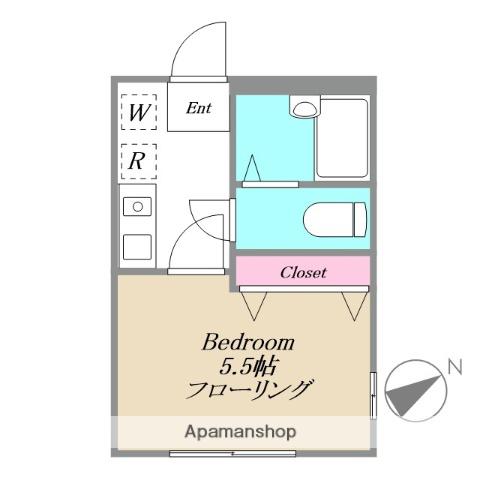 アルス・K(1K/2階)の間取り写真