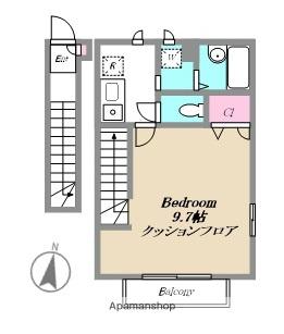 パークハイム上馬(1K/2階)の間取り写真
