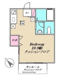 マーベルサイド一番館(ワンルーム/1階)の間取り写真