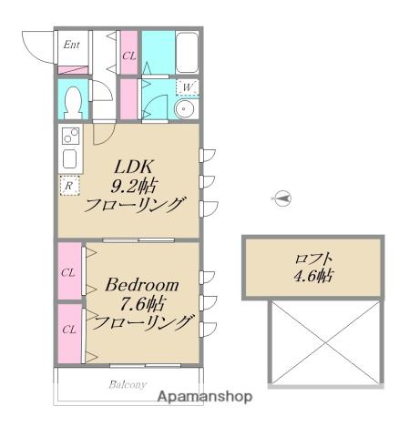 ウエスト TAMACHI(1LDK/3階)の間取り写真