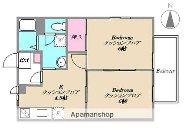 清水ハイツ(2K/2階)の間取り写真